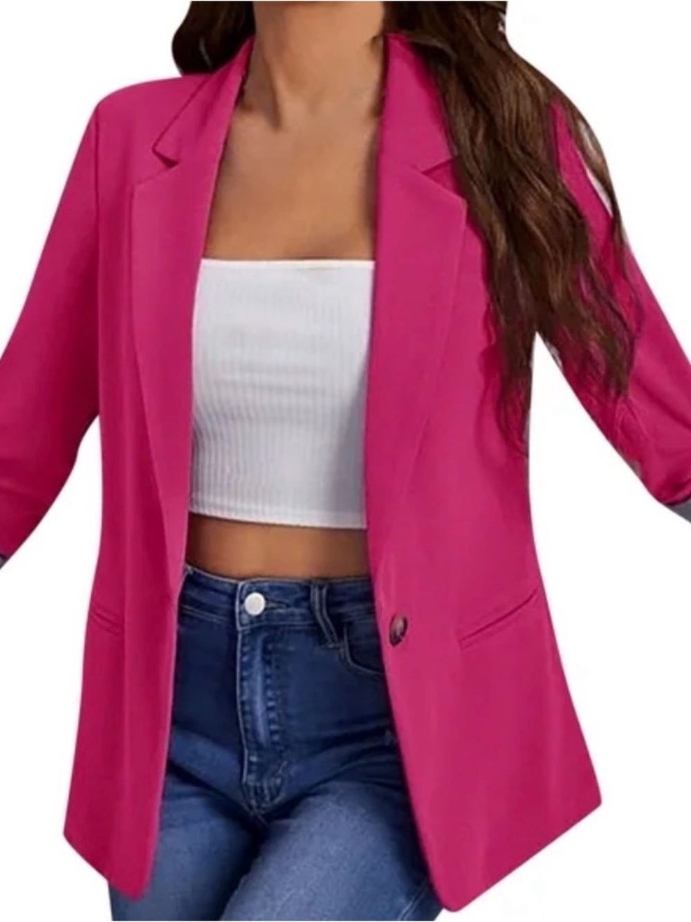 Windsor Fuchsia Open-Front Blazer